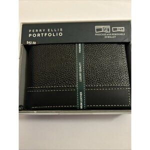 Perry Ellis Portfolio Brown Bifold W/removable ID Wallet Sheridan Retails $42.50